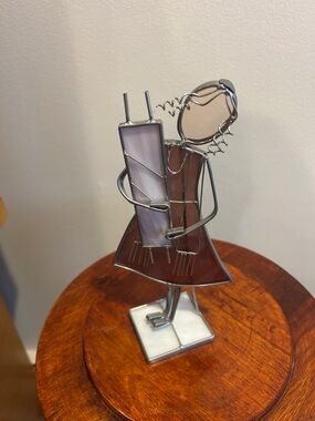 Judaica Bat Mitzvah stained glass figurine 9” tall Susan Fullenbaum great gift